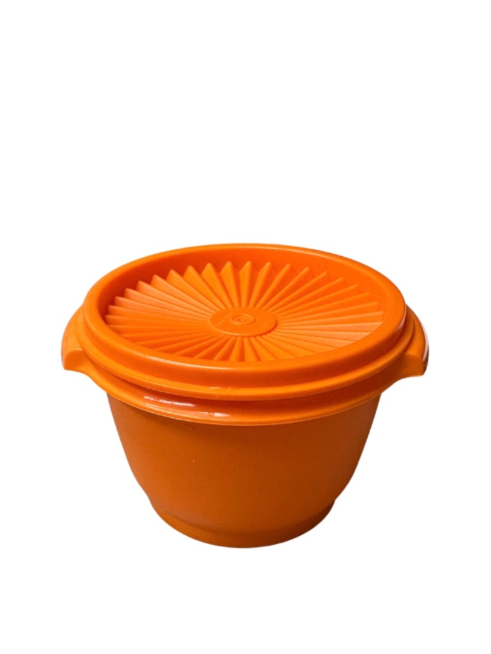 Vintage Tupperware Orange Sunburst Round Container – 2½ Cup